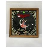 MILLER HIGH LIFE FRAMED BEER MIRROR - 14" X 14"