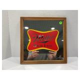 MILLER HIGH LIFE FRAMED BEER MIRROR - 13" X 13"
