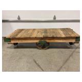 FAIRBANKS INDUSTRIAL WOOD PLATFORM CART WITH CAST