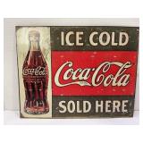 COCA-COLA METAL SIGN - 16" X 12 1/2"