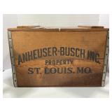 BUDWEISER ANHEUSER BUSCH WOOD CRATE - 18" X 12" X