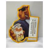 CAMEL CIGARETTES METAL THERMOMETER SIGN -19" X 14"