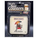 BUD LIGHT SPUDS MACKENZIE BEER COASTERS - NEW IN