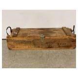WOODEN AMMUNITION CRATE FOR CANNON PROJECTILE
