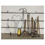 LARGE LOT OF HANDTOOLS, FISHING POOLS, AND YARD
