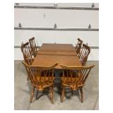 DOUBLE DROP LEAF KITCHEN TABLE WITH 6 CHAIRS AND