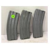 LOT OF 3 UNMARKED 5.56 STEEL 30 ROUND AR MAGAZINES