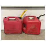 LOT OF 2 PLASTIC 5 GALLON GAS CANS