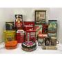 LARGE LOT OF ASSORTED ADVERTISING TINS - COCA COLA