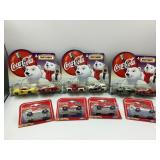 (4) MAJORETTE COCA-COLA CARS AND (3) MATCHBOX