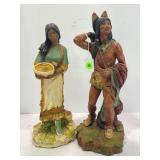 PAIR OF VINTAGE HOMCO & STATUARY CORP NATIVE