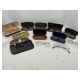 GOLD FILLED & OTHER VINTAGE GLASSES W/CASES