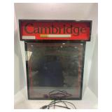 CAMBRIDGE CIGARETTES LIGHT UP DEALER SIGN - 20" X