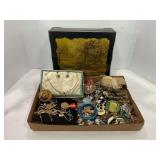 LARGE LOT OF ASSORTED ESTATE COSTUME JEWELRY,
