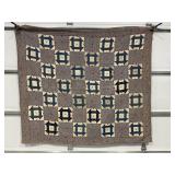 HAND STITCHED ANTIQUE QUILT - 75" X 66"