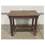 ANTIQUE MISSION OAK LIBRARY DESK - 36" X 24" X 29"