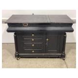 ANTIQUE OAK DOCTORS EXAM TABLE WITH 8 DRAWERS &