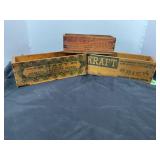 VINTAGE KRAFT WOOD CHEESE BOXES
