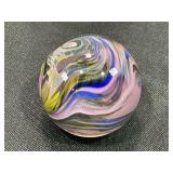 PURPLE & BLUE SWIRL VINTAGE 1 1/2" MARBLE