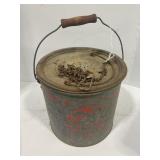 OLD PAL GALVANIZED MINNOW BUCKET WITH WOOD HANDLE