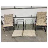 ANTIQUE WROUGHT IRON SET OF 2 PATIO CHAIRS WITH