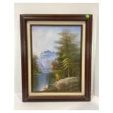 OIL ON CANVAS ARTIST SIGNED OUTDOOR SCENE PAINTING