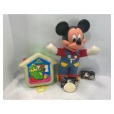 GLO WORM CRIBLIGHT MUSIC BOX AND MICKEY MOUSE