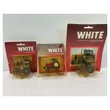 SCALE MODELS LOT OF 3 WHITE NEW IDEA 1/64 TRACTORS