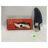 SHORT SKINNER FIXED BLADE KNIFE WITH SHEATH - NEW