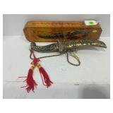 ORNATE 10" FIXED BLADE KNIFE WITH SHEATH - NEW IN