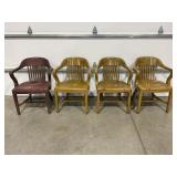 B.L. MARBLE SET OF 4 CHAIRS - THESE OAK CHAIRS
