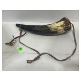 HANDMADE POWDER HORN - 11" LONG