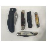 LOT OF 5 FOLDING POCKET KNIVES