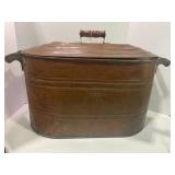 COPPER BOILER WITH WOOD HANDLED LID