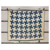 HAND STITCHED ANTIQUE QUILT - 78" X 65"
