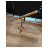 HEAVY BRASS TELESCOPE - 33" X 29" - ADJUSTABLE