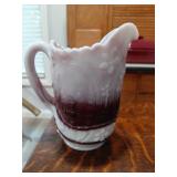 BEAUTIFUL WHITE & RED AGATE PITCHER