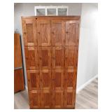 EARLY 1900 SOLID OAK 16 DOOR CABINET W/ ORIGINAL