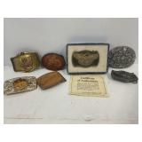 LOT OF 8 ASSORTED BELT BUCKLES - ELVIS, GOLDWING