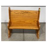 OAK CHILDS CHURCH PEW - 26" X 13" X 23 1/2"