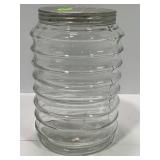 SELLERS HOOSIER BEEHIVE GLASS JAR WITH ORIGINAL