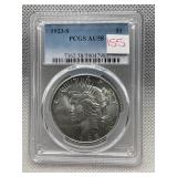 1923 S PCGS AU58 PEACE DOLLAR