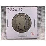 1906-D BARBER HALF DOLLAR