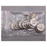 LOT OF 14 MERCURY & ROOSEVELT SILVER DIMES PLUS