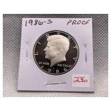 1986-S KENNEDY HALF DOLLAR PROOF