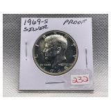 1969-S KENNEDY HALF DOLLAR SILVER PROOF
