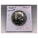 1968-S KENNEDY HALF DOLLAR SILVER PROOF