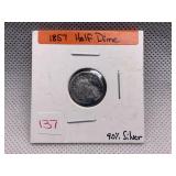 1857 HALF DIME