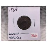 1869 SHIELD NICKEL