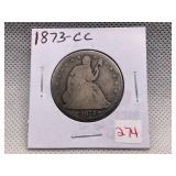 1873-CC SEATED HALF DOLLAR